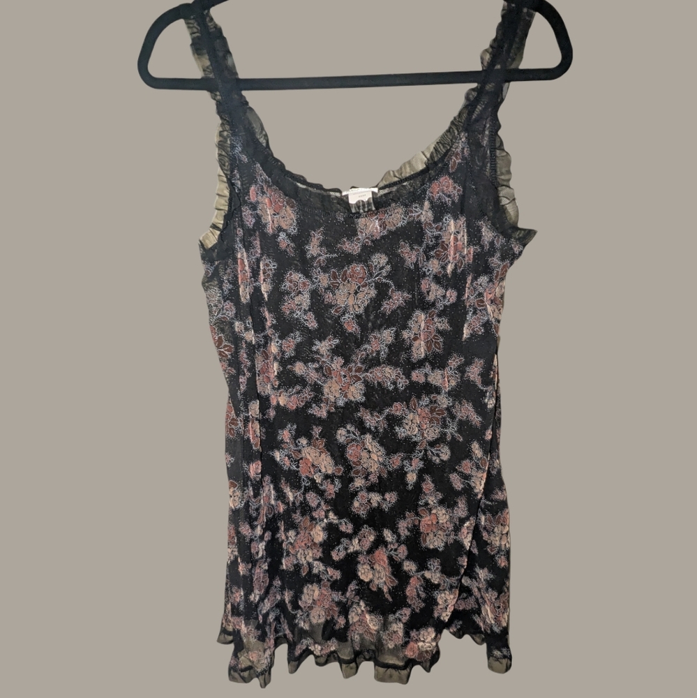Floral Ruffle Trim Mini Dress